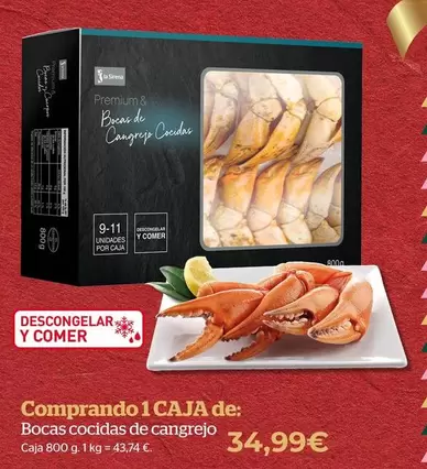 Oferta de Bocas Cocidas De Cangrejo por 34,99€ en La Sirena