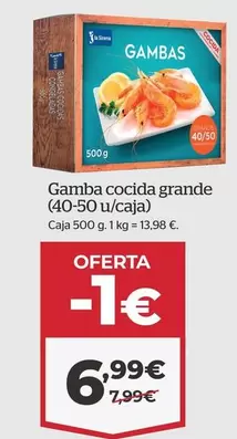 Oferta de Gamba Cocida Grande por 6,99€ en La Sirena