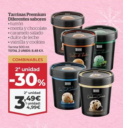 Oferta de Tarrinas Premium Diferentes Sabores Tarrin por 4,99€ en La Sirena