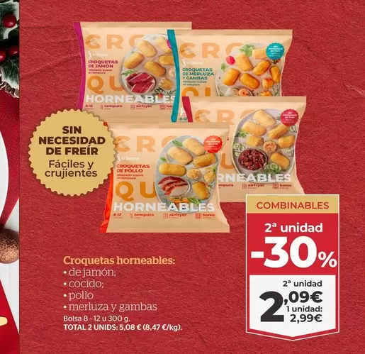 Oferta de Croquetas Horneables por 2,99€ en La Sirena