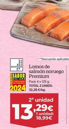 Oferta de Lomos De Salmón Noruego Premium por 18,99€ en La Sirena