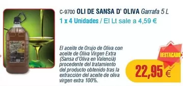 Oferta de Oli De Sansa D'Oliva por 22,95€ en Abordo