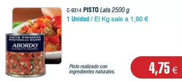 Oferta de Abordo - Pisto por 4,75€ en Abordo