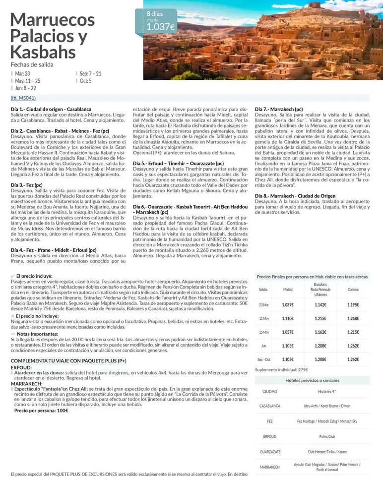 Oferta de Marruecos Palacios Y Kasbahs por 1037€ en Nautalia Viajes