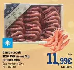 Oferta de Octogamba - Gamba Cocida 120/150 Piezas/kg por 11,99€ en Makro