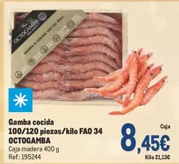 Oferta de Octogamba - Gamba Cocida 100/120 Piezas/kilo Fao 34 por 8,45€ en Makro