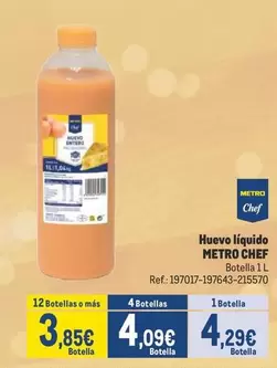 Oferta de Chef - Huevo Líquido por 4,29€ en Makro