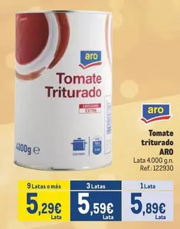 Oferta de Aro - Tomate Triturado por 5,89€ en Makro