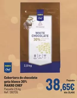 Oferta de Makro - Cobertura De Chocolate Gota Blanco 30% por 38,65€ en Makro