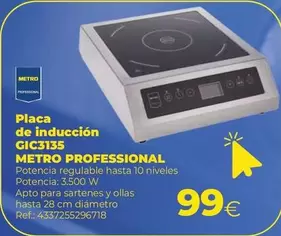 Oferta de Metro Professional - Placa De Inducción Gl C3135 por 99€ en Makro