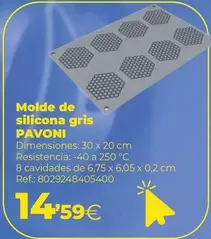 Oferta de Pavoni - Molde De Silicona Gris por 14,59€ en Makro