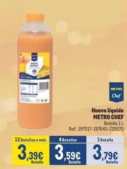 Oferta de Chef - Huevo Liquido por 3,79€ en Makro