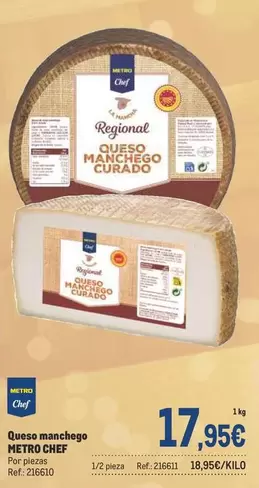 Oferta de Chef - Queso Manchego por 17,95€ en Makro