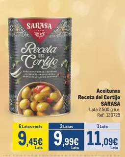 Oferta de Sarasa - Aceitunas Receta Del Cortijo por 11,09€ en Makro