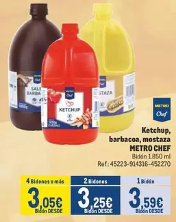 Oferta de Chef - Ketchup, Barbacoa, Mostaza por 3,59€ en Makro