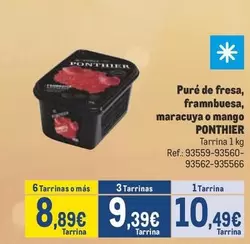 Oferta de Ponthier - Pure De Fresa, Frambuesa, Maracuya O Mango por 10,49€ en Makro