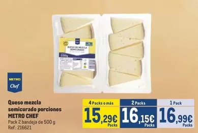 Oferta de Chef - Queso Mezcla Semicurado Porciones por 16,99€ en Makro