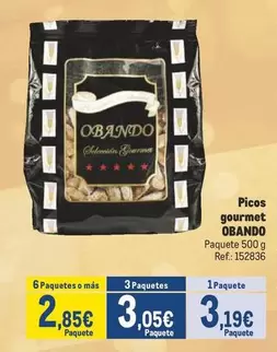 Oferta de Obando - Picos Gourmet por 3,19€ en Makro