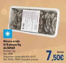 Oferta de Altamar - Nécora Cruda 6/8 Piezas/kg por 7,5€ en Makro