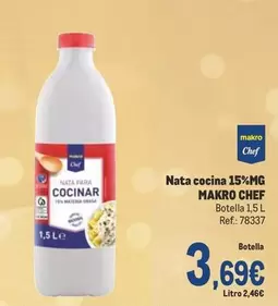 Oferta de Makro - Nata Cocina 15% Mg por 3,69€ en Makro