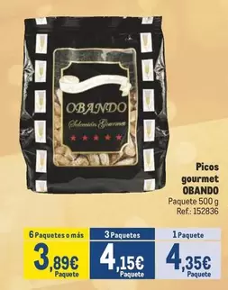 Oferta de Obando - Picos Gourmet por 4,35€ en Makro