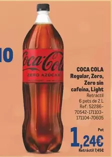 Oferta de Coca-Cola - Regular, Zero, Zero Sin Cafeina, Light por 1,24€ en Makro