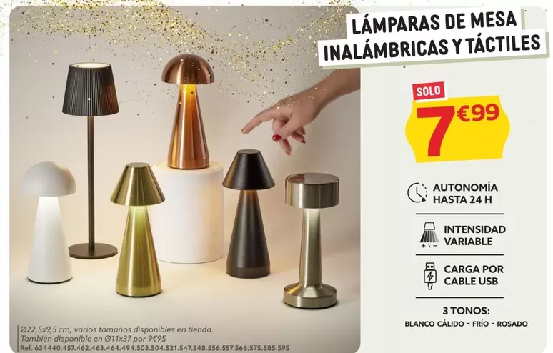 Oferta de Lámparas De Mesa Inalámbricas Y Táctiles por 7,99€ en GiFi