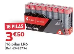 Oferta de 16 Pilas LR6 por 3,5€ en GiFi