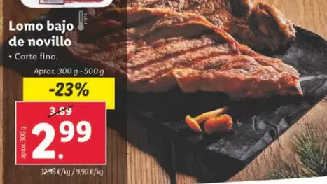 Oferta de Lomo Bajo De Novillo por 2,99€ en Lidl