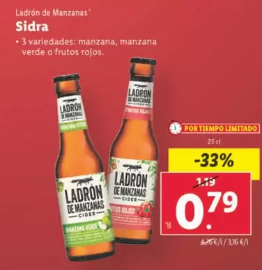 Oferta de Ladrón de Manzanas - Sidra por 0,79€ en Lidl