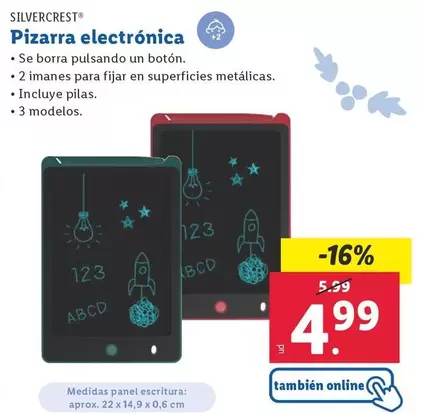 Oferta de SilverCrest - Pizarra Electrónica por 4,99€ en Lidl