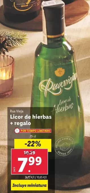 Oferta de Ruavieja - Licor De Hierbas + Regalo  por 7,99€ en Lidl