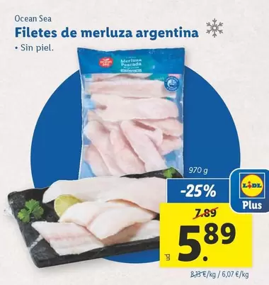 Oferta de Ocean Sea - Filetes De Merluza Argentina por 5,89€ en Lidl