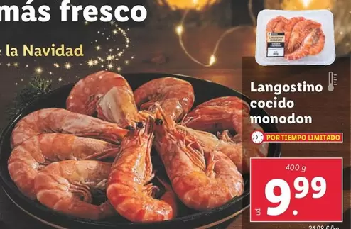 Oferta de Langostino Cocido Monodon  por 9,99€ en Lidl