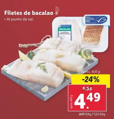 Oferta de Filetes De Bacalao por 4,49€ en Lidl