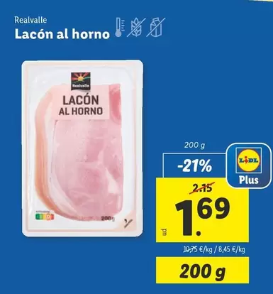 Oferta de Realvalle - Lacón Al Horno por 1,69€ en Lidl