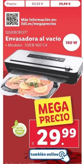 Oferta de SilverCrest - Envasadora Al Vacio por 29,99€ en Lidl