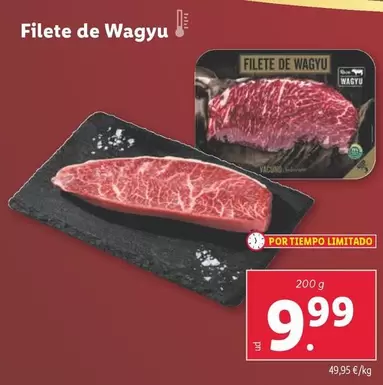 Oferta de Filete De Wagyu por 9,99€ en Lidl