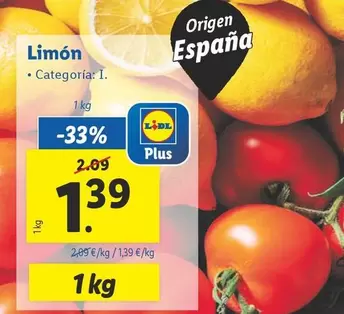 Oferta de Limón por 1,39€ en Lidl