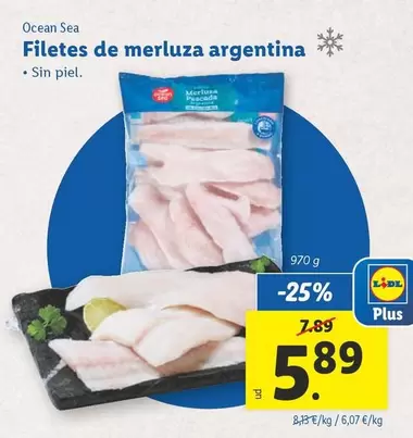 Oferta de Ocean Sea - Filetes De Merluza Argentina por 5,89€ en Lidl