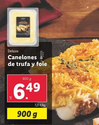 Oferta de Deluxe - Canelones De Trufa Y Foie por 6,49€ en Lidl