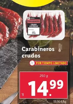 Oferta de Carabineros Crudos por 14,99€ en Lidl