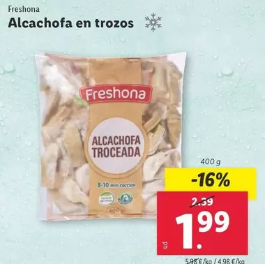 Oferta de Freshona - Alcachofa En Trozos por 1,99€ en Lidl