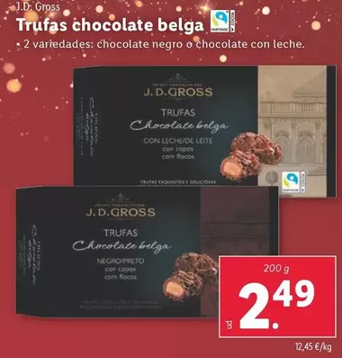 Oferta de J. D. Gross - Trufas Chocolate Belga por 2,49€ en Lidl