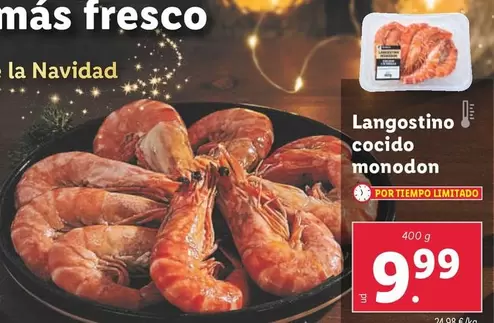 Oferta de Langostino Cocido Monodon por 9,99€ en Lidl