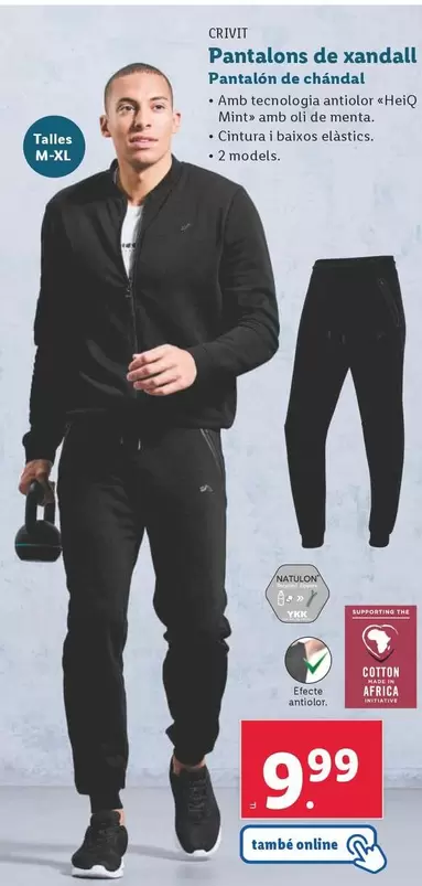 Oferta de Crivit - Pantalon De Chandal por 9,99€ en Lidl