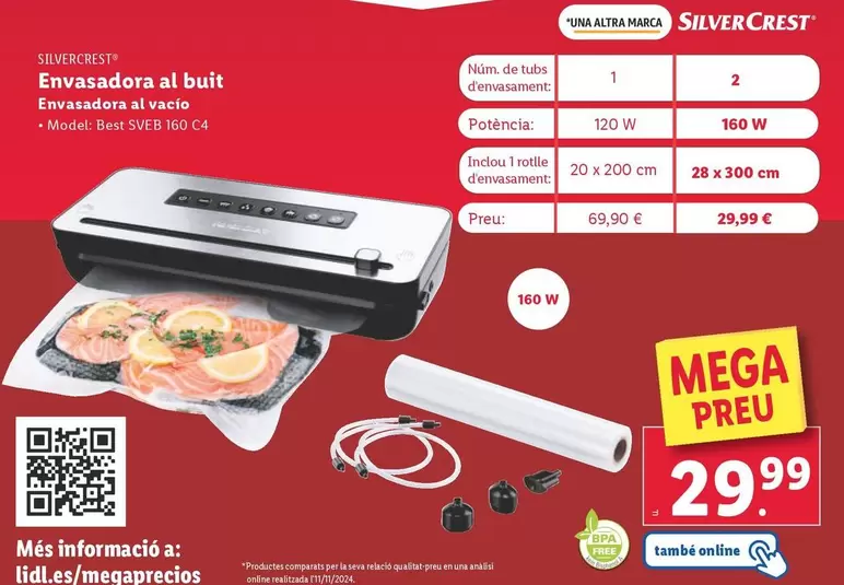 Oferta de SilverCrest - Envasadora Al Vacío por 29,99€ en Lidl