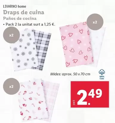 Oferta de Livarno Home - Paños De Cocina por 2,49€ en Lidl