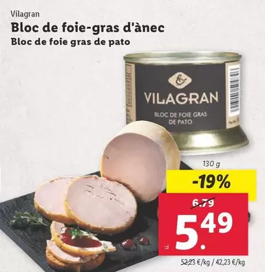 Oferta de Bloc De Foie Gras De Pato por 5,49€ en Lidl