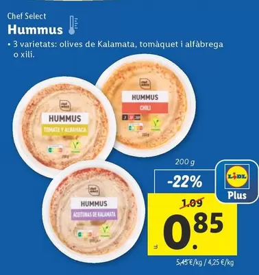 Oferta de Chef Select - Hummus por 0,85€ en Lidl